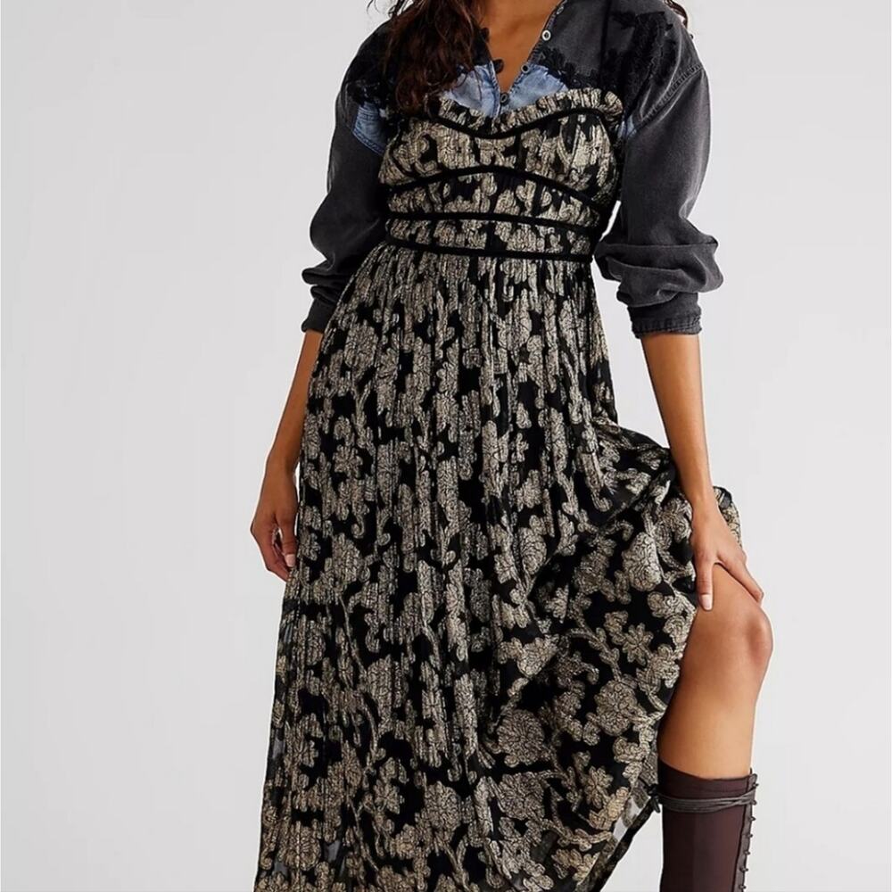 Free People $228 Metallic Maxi Dress - Picture 9 of 9